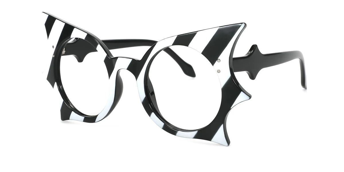 Black_white Round Butterfly Unique  Eyeglasses | WhereLight