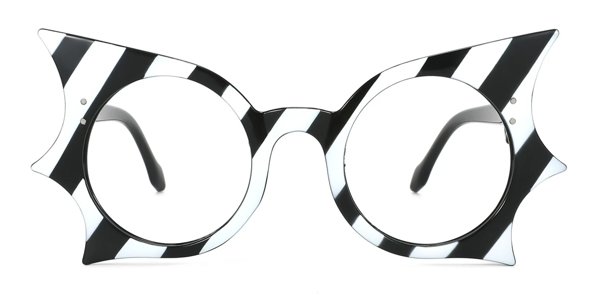 Black_white Round Butterfly Unique  Eyeglasses | WhereLight