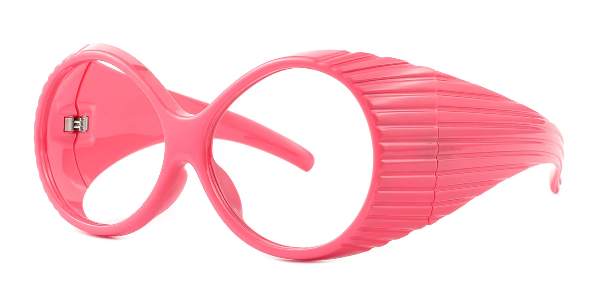 Pink Round Oval Unique Custom Engraving Eyeglasses | WhereLight