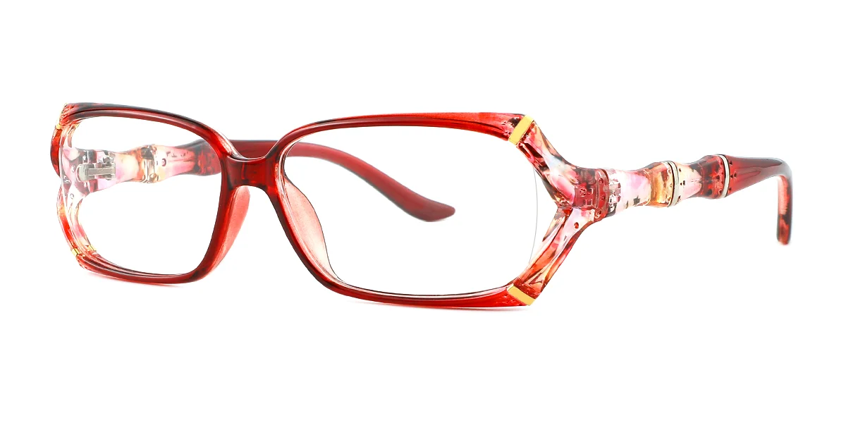 Red Oval Retro Custom Engraving Eyeglasses | WhereLight