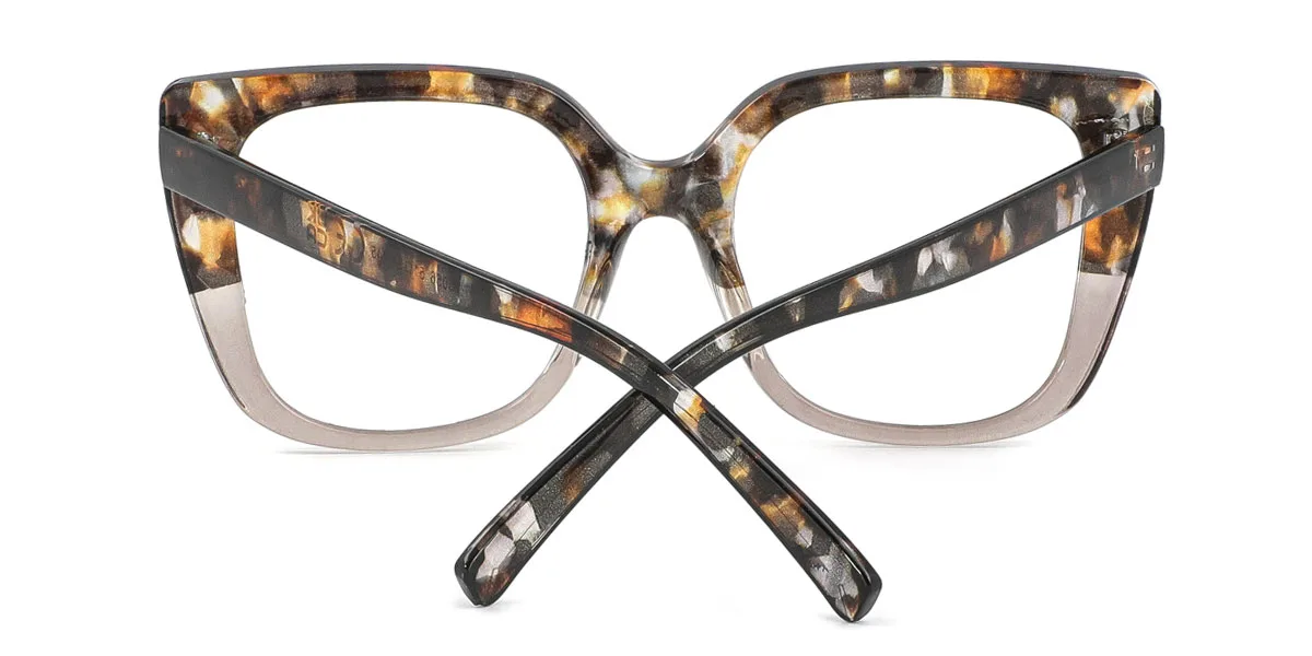 Brown Rectangle Simple Classic Retro Custom Engraving Eyeglasses | WhereLight
