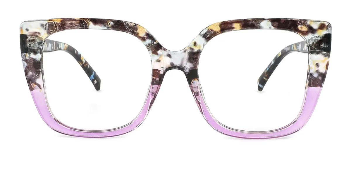 Purple Rectangle Simple Classic Retro Custom Engraving Eyeglasses | WhereLight