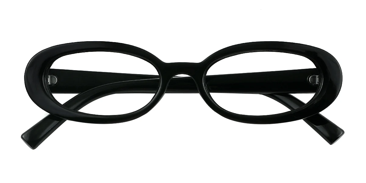 Black Oval Classic Retro Custom Engraving Eyeglasses | WhereLight