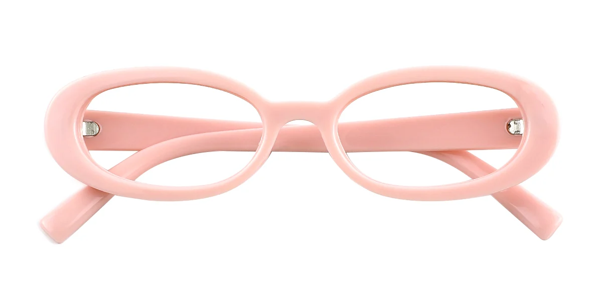 Pink Oval Classic Retro Custom Engraving Eyeglasses | WhereLight