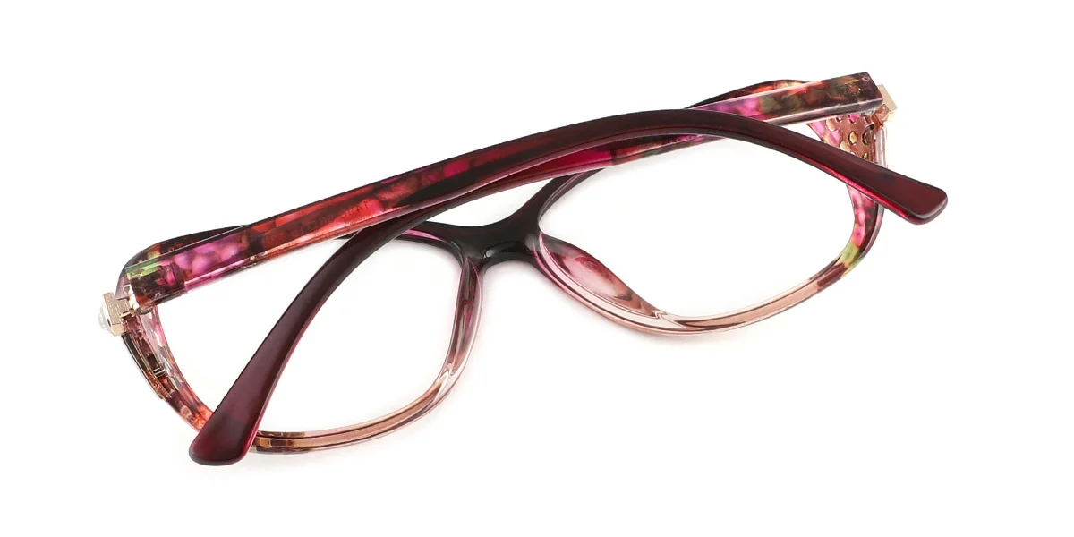 Purple Oval Classic Custom Engraving Eyeglasses | WhereLight