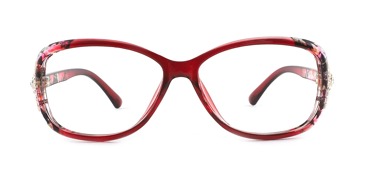 Red Oval Classic Custom Engraving Eyeglasses | WhereLight