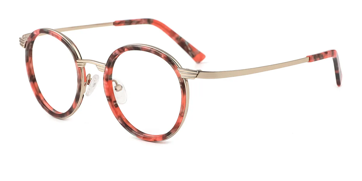 Red Round Simple Classic Retro Unique  Eyeglasses | WhereLight
