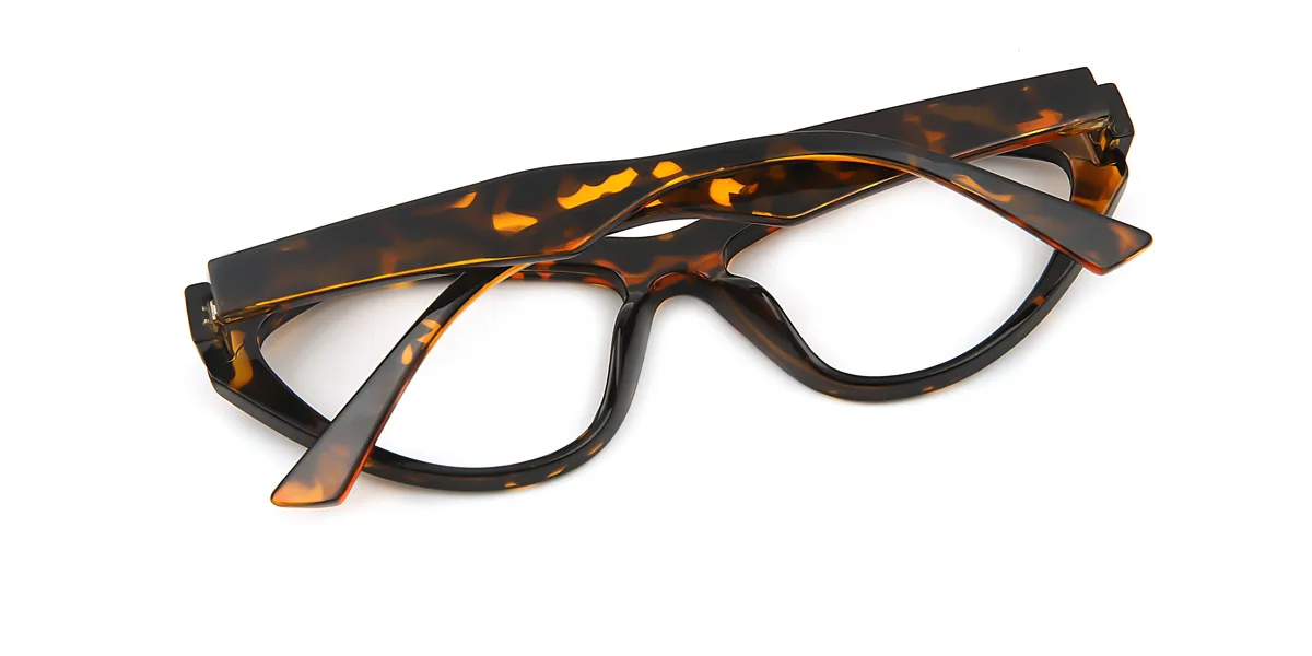 Tortoiseshell Cateye Geometric Irregular Retro Unique Gorgeous Custom Engraving Eyeglasses | WhereLight