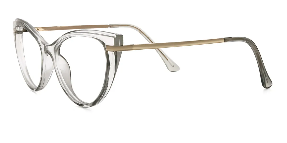 Grey Cateye Unique Spring Hinges Eyeglasses | WhereLight