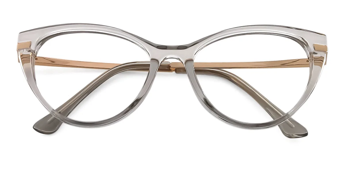 Grey Cateye Unique Spring Hinges Eyeglasses | WhereLight