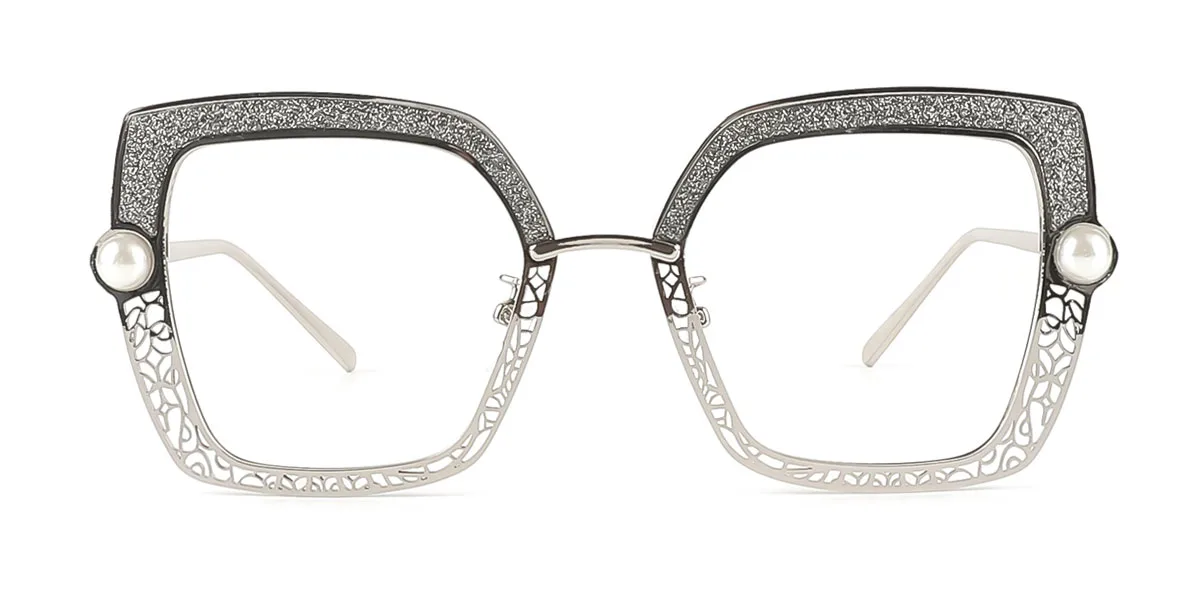 Silver Geometric Gorgeous  Eyeglasses | WhereLight