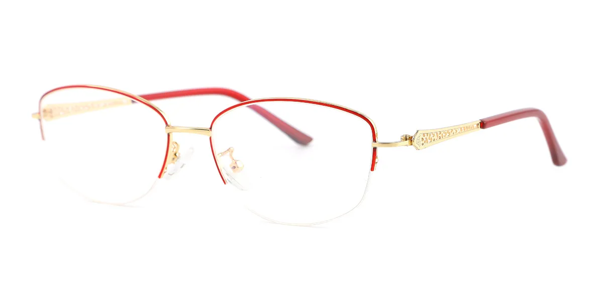 Gold Oval Unique  Eyeglasses | WhereLight
