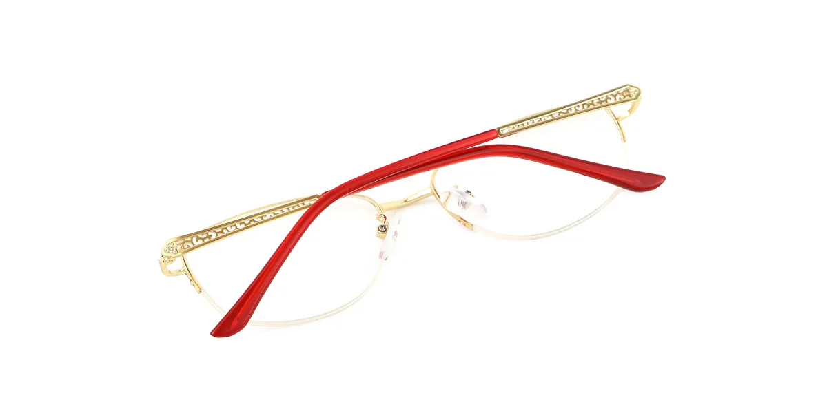 Gold Oval Unique  Eyeglasses | WhereLight