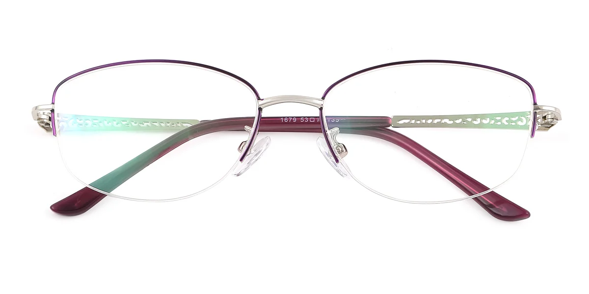 Purple Oval Unique  Eyeglasses | WhereLight