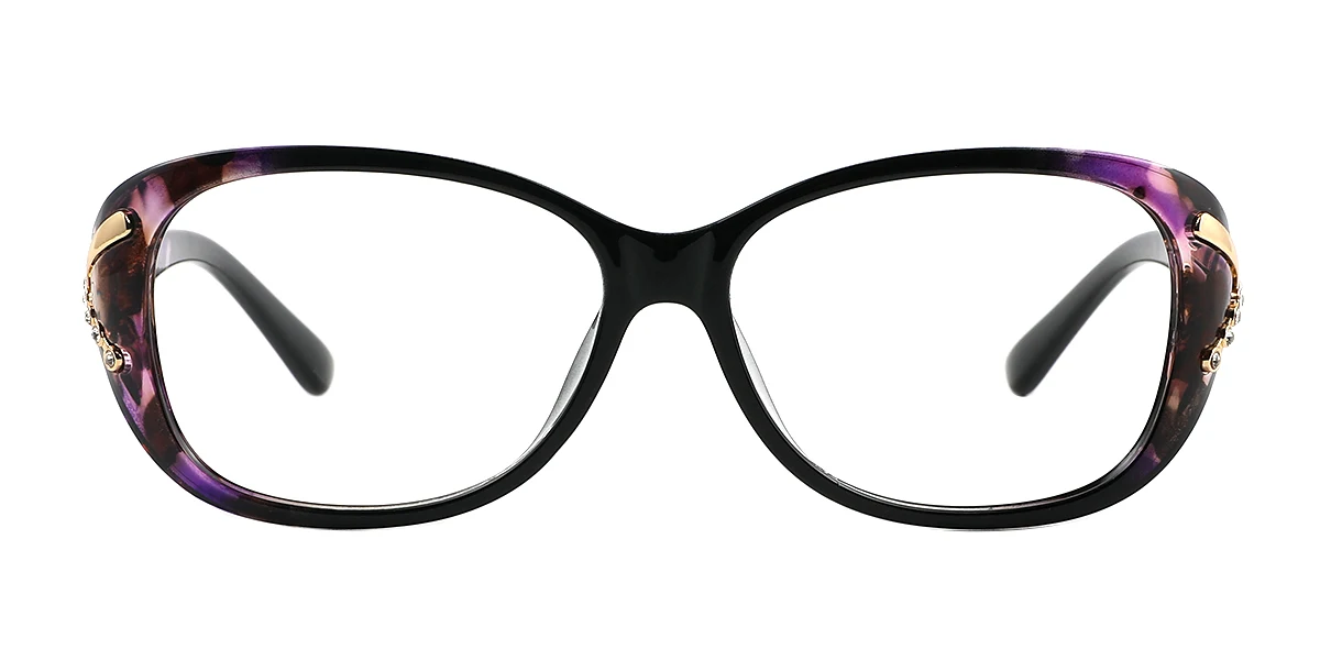 Black Oval Classic Retro Custom Engraving Eyeglasses | WhereLight