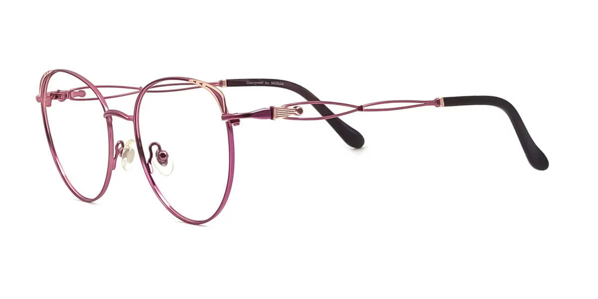 Purple Oval Simple Retro Super Light Eyeglasses | WhereLight