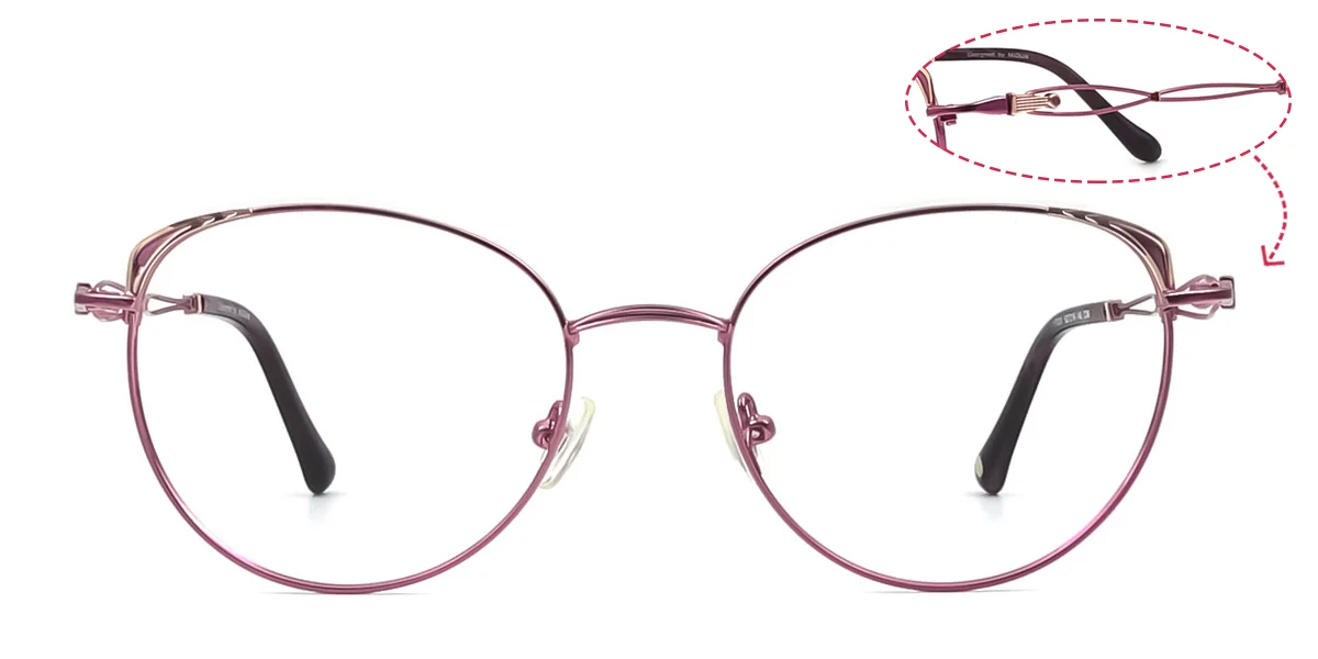 Purple Oval Simple Retro Super Light Eyeglasses | WhereLight