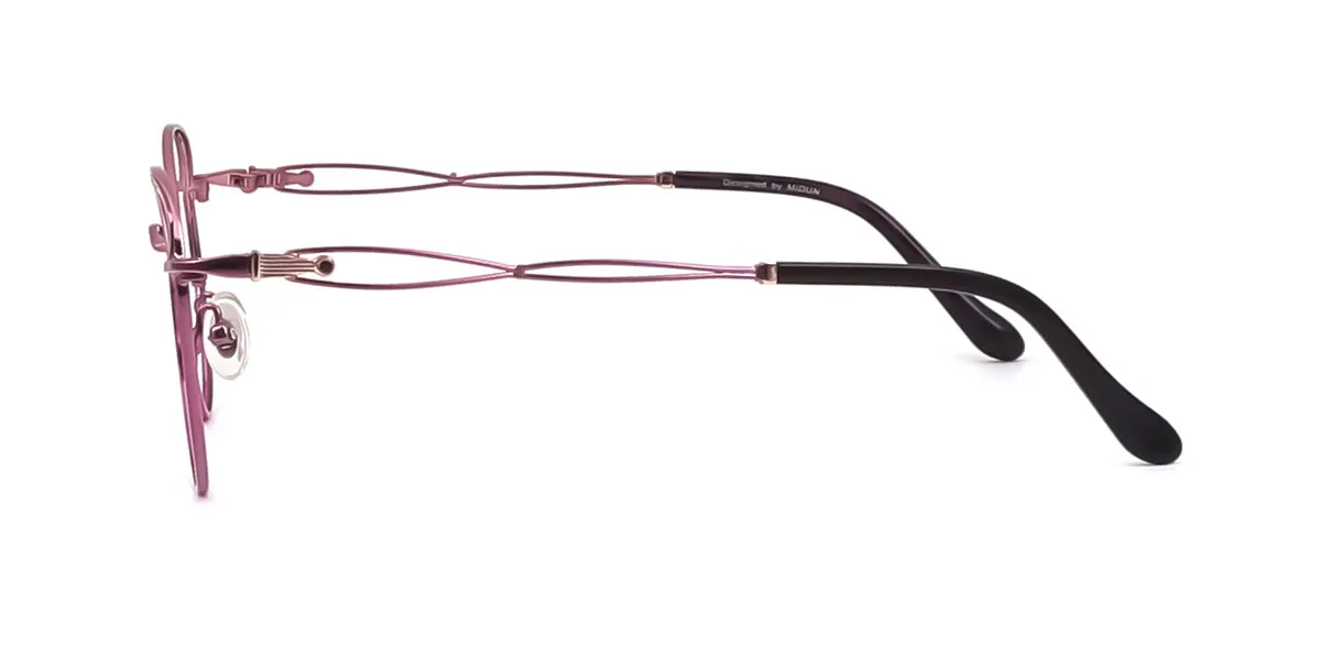 Purple Oval Simple Retro Super Light Eyeglasses | WhereLight