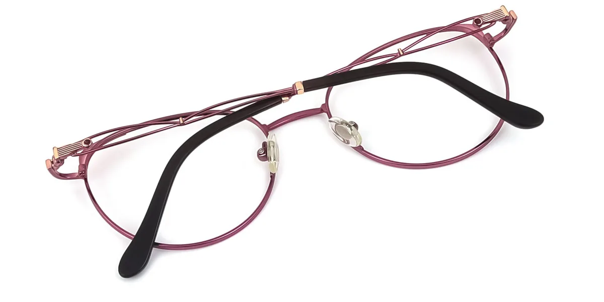 Purple Oval Simple Retro Super Light Eyeglasses | WhereLight