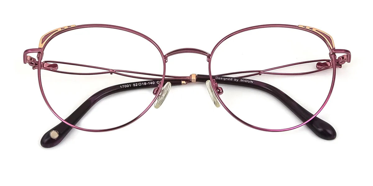 Purple Oval Simple Retro Super Light Eyeglasses | WhereLight