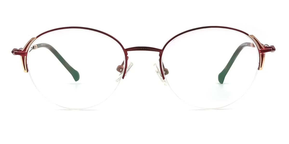 Red Round Oval Simple Retro Super Light Eyeglasses | WhereLight