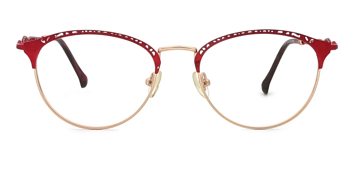 Red Oval Simple Classic Retro Unique Super Light Eyeglasses | WhereLight