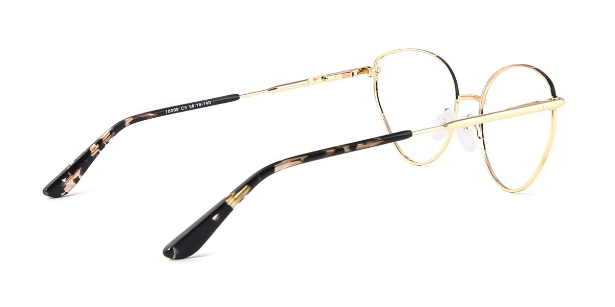 Gold Cateye Unique Super Light Eyeglasses | WhereLight