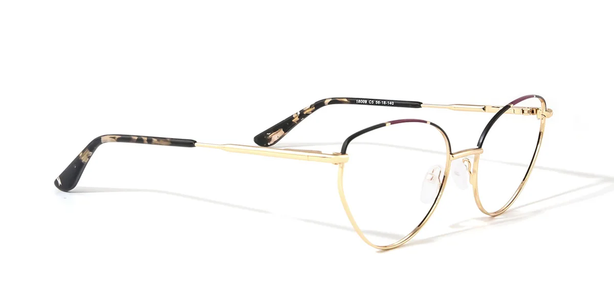 Gold Cateye Unique Super Light Eyeglasses | WhereLight