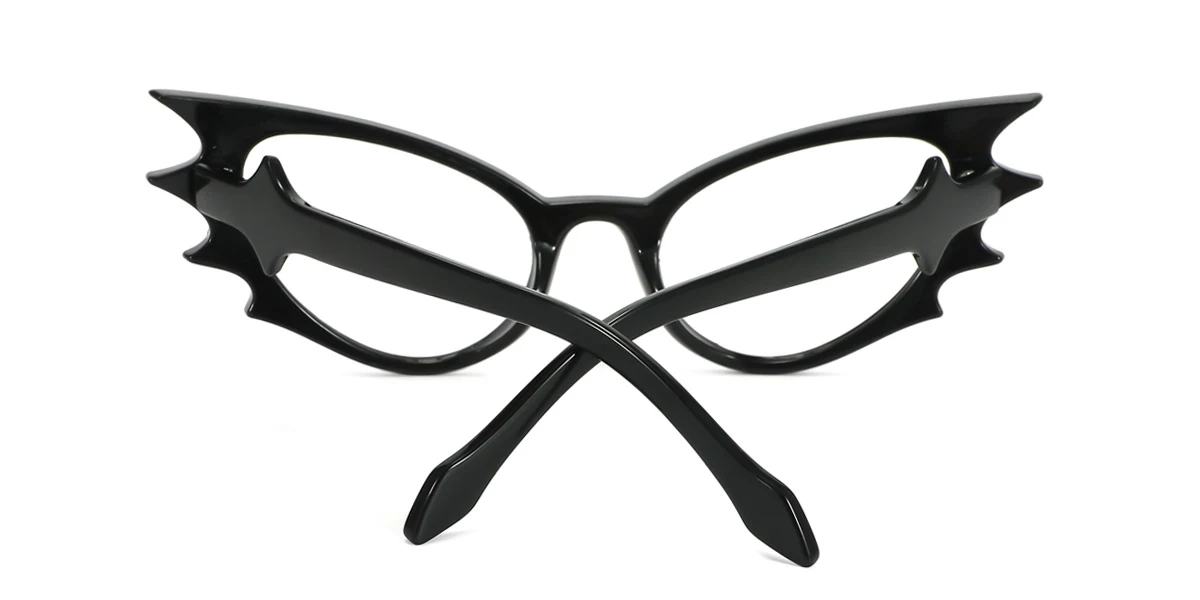 Black Cateye Geometric Unique  Eyeglasses | WhereLight