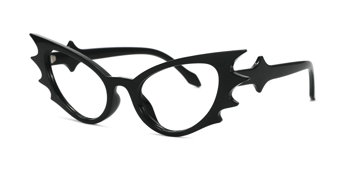 Black Cateye Geometric Unique  Eyeglasses | WhereLight