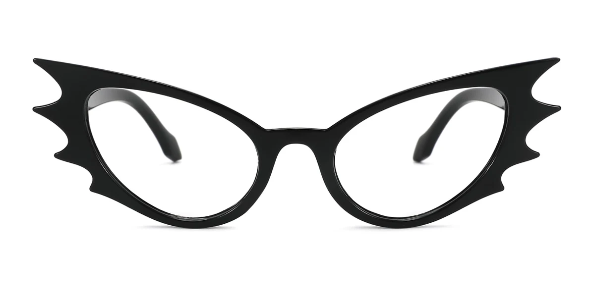 Black Cateye Geometric Unique  Eyeglasses | WhereLight