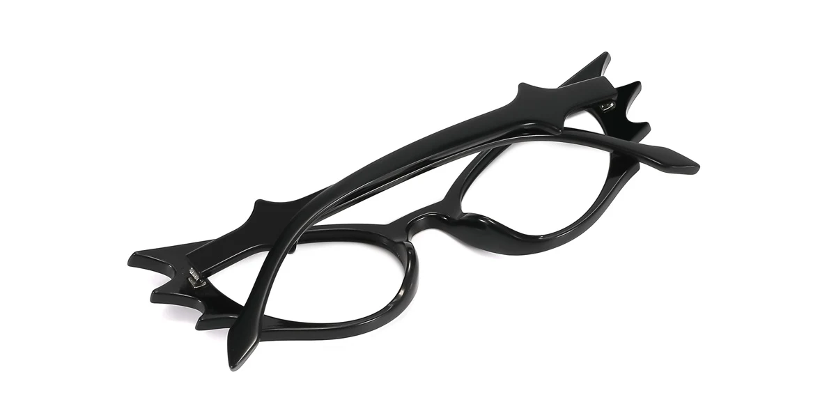 Black Cateye Geometric Unique  Eyeglasses | WhereLight