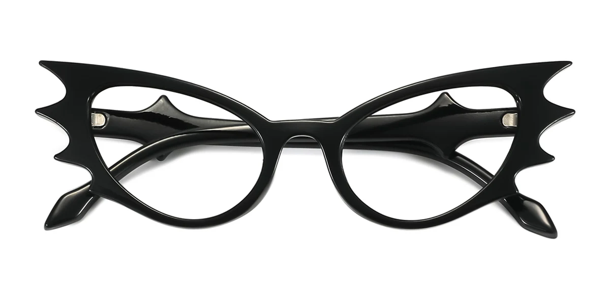 Black Cateye Geometric Unique  Eyeglasses | WhereLight