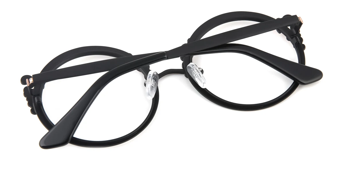 Black Round Retro Gorgeous Spring Hinges Eyeglasses | WhereLight
