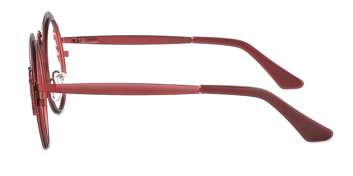 Red Round Retro Gorgeous Spring Hinges Eyeglasses | WhereLight