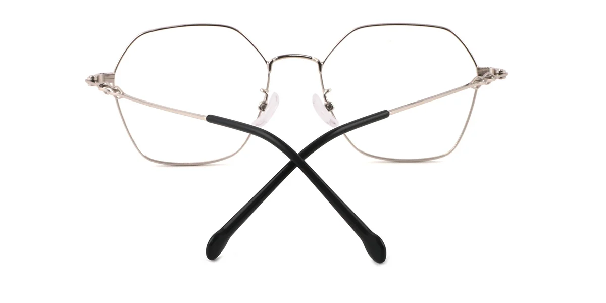 Silver Geometric Unique Super Light Eyeglasses | WhereLight