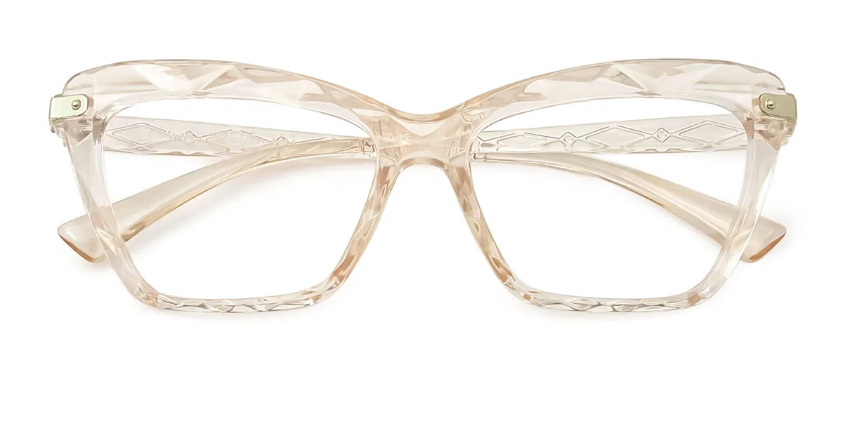 Brown Cateye Irregular Simple Unique Gorgeous Super Light Eyeglasses | WhereLight