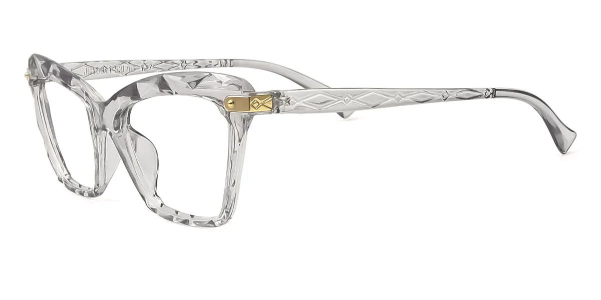 Grey Cateye Irregular Simple Unique Gorgeous Super Light Eyeglasses | WhereLight