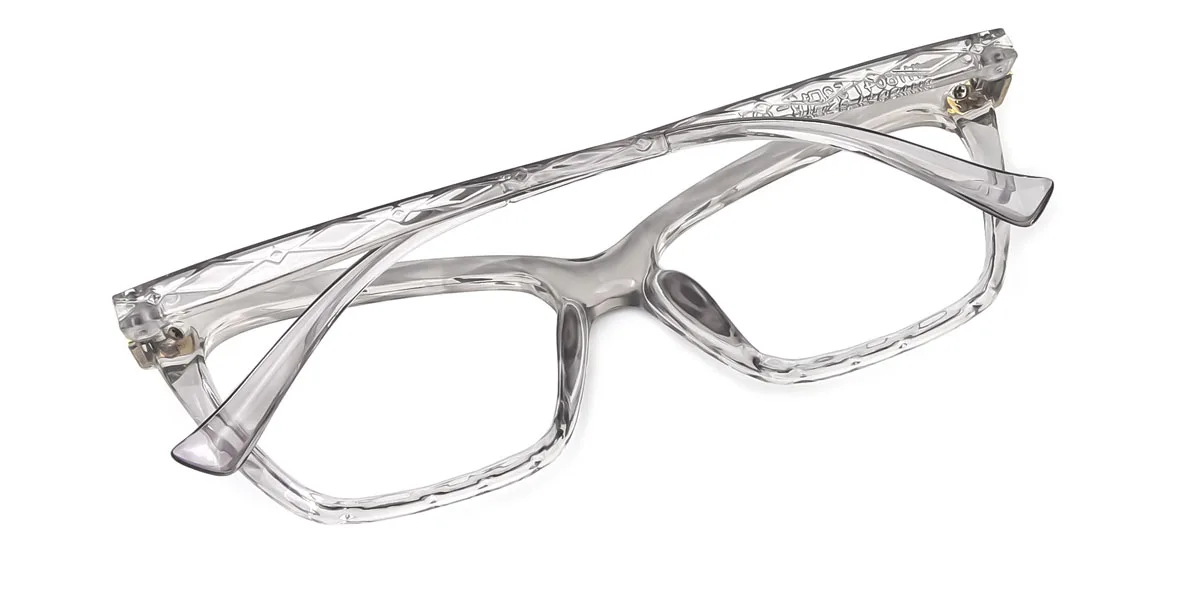 Grey Cateye Irregular Simple Unique Gorgeous Super Light Eyeglasses | WhereLight
