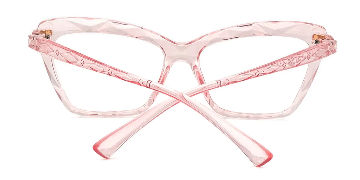 Pink Cateye Irregular Simple Unique Gorgeous Super Light Eyeglasses | WhereLight