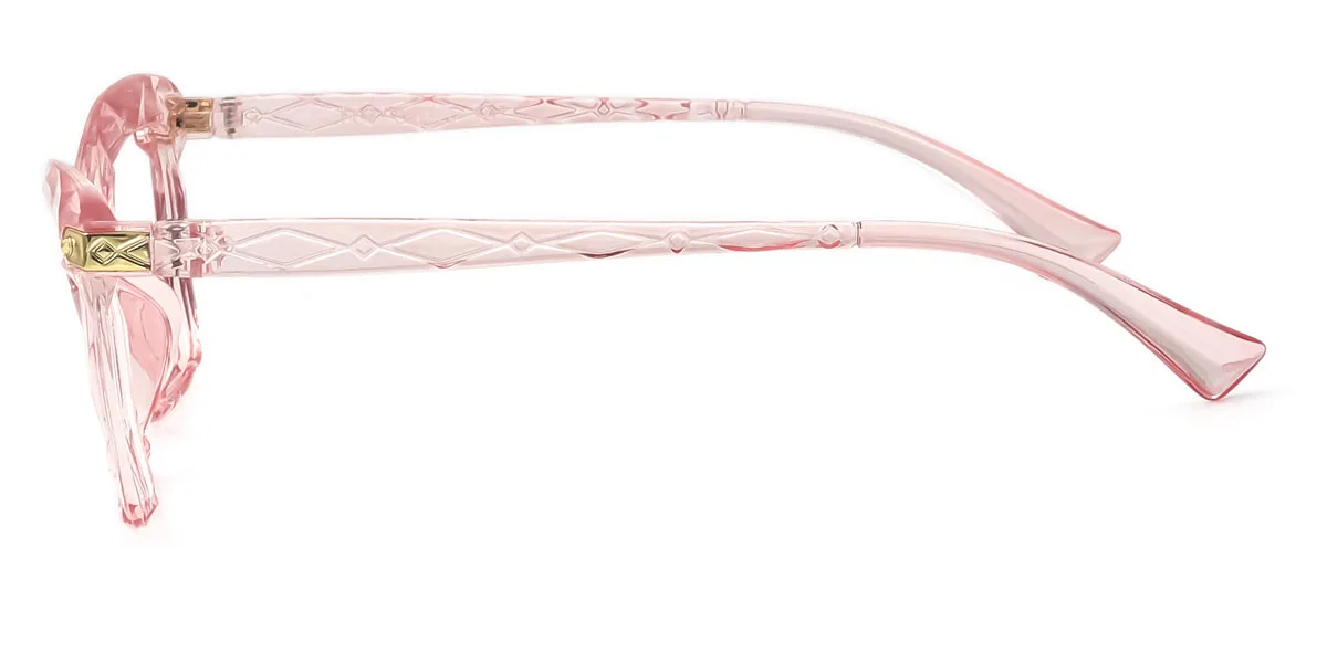 Pink Cateye Irregular Simple Unique Gorgeous Super Light Eyeglasses | WhereLight