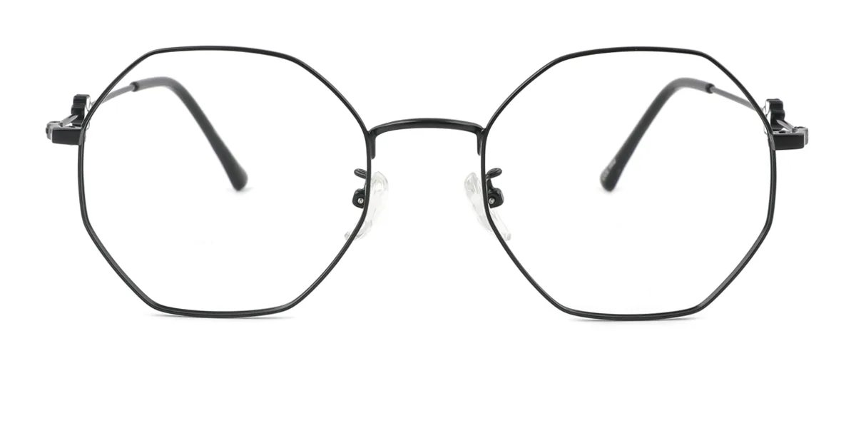 Black Geometric Irregular Simple Retro Unique  Eyeglasses | WhereLight