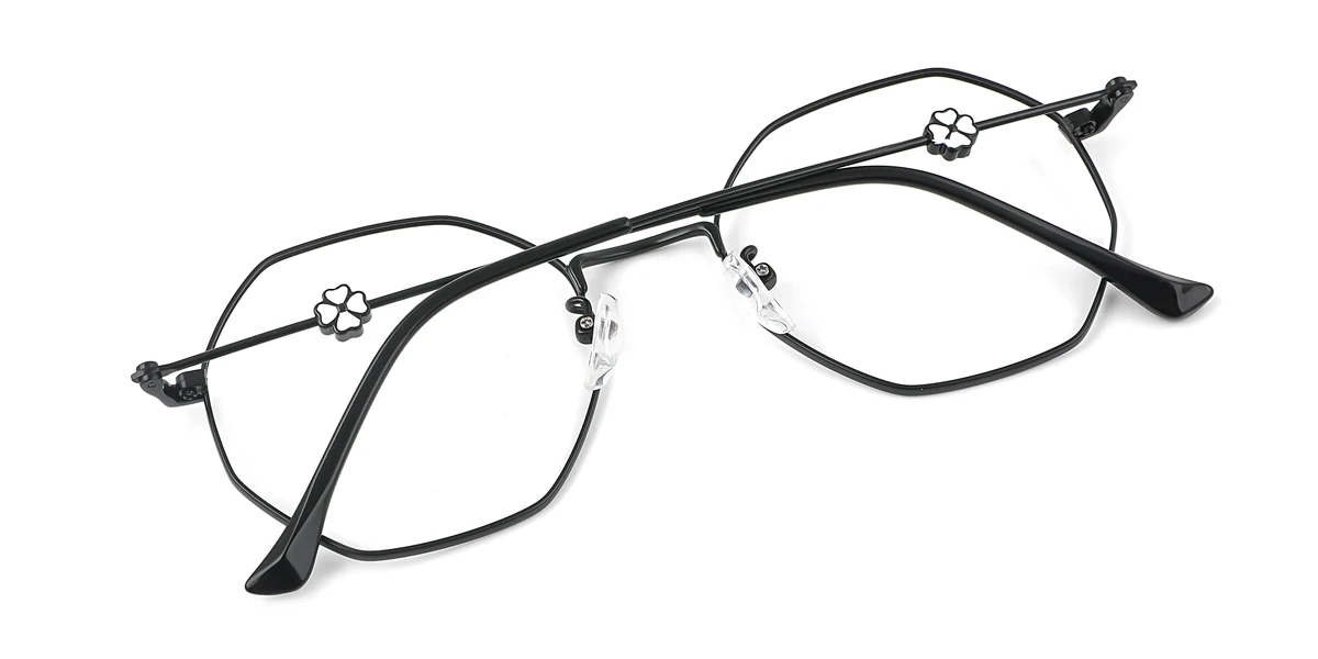 Black Geometric Irregular Simple Retro Unique  Eyeglasses | WhereLight
