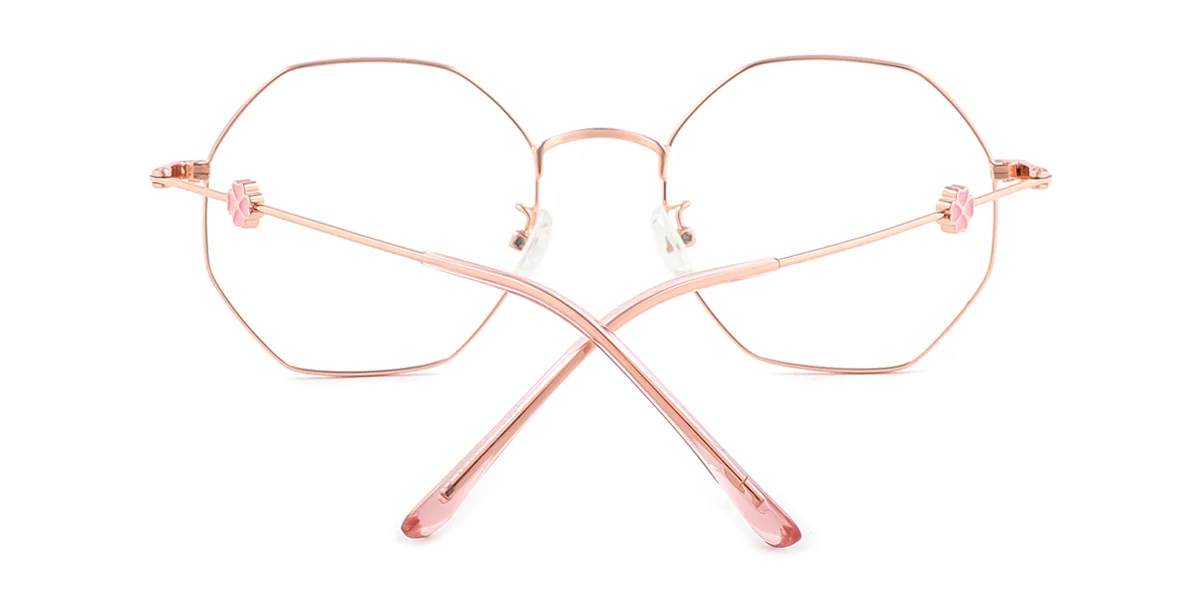 Pink Geometric Irregular Simple Retro Unique  Eyeglasses | WhereLight