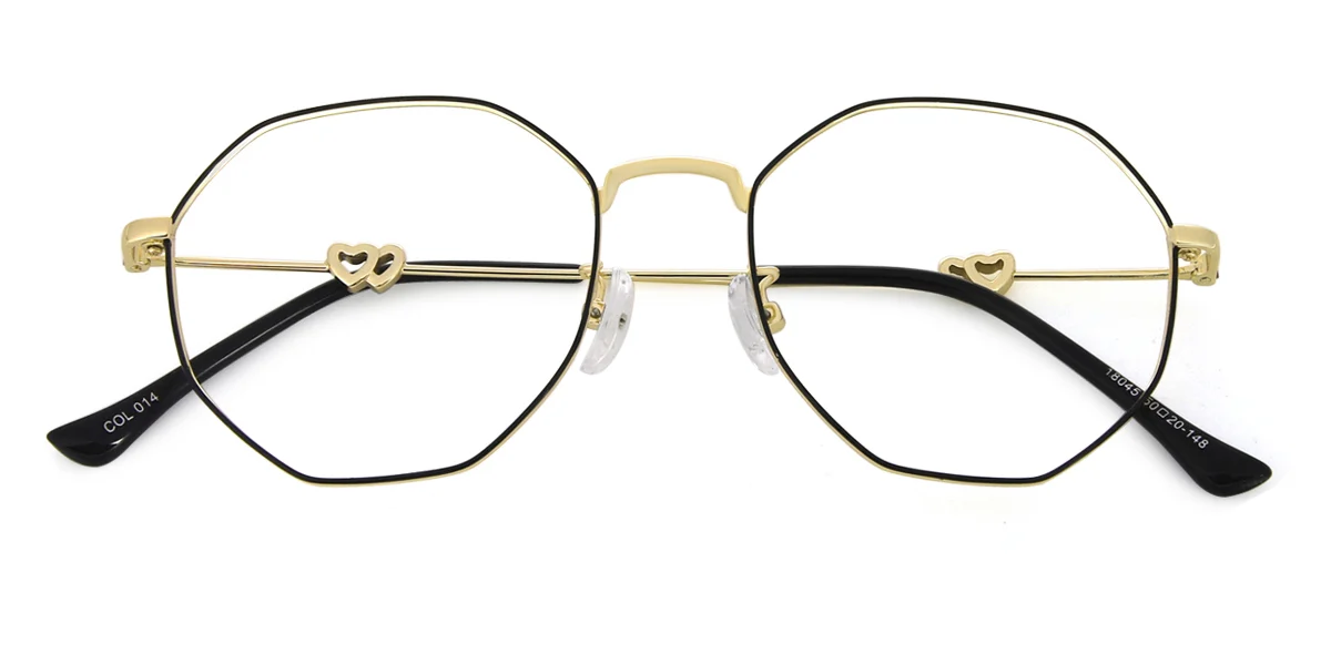 Gold Geometric Unique Gorgeous Super Light Eyeglasses | WhereLight