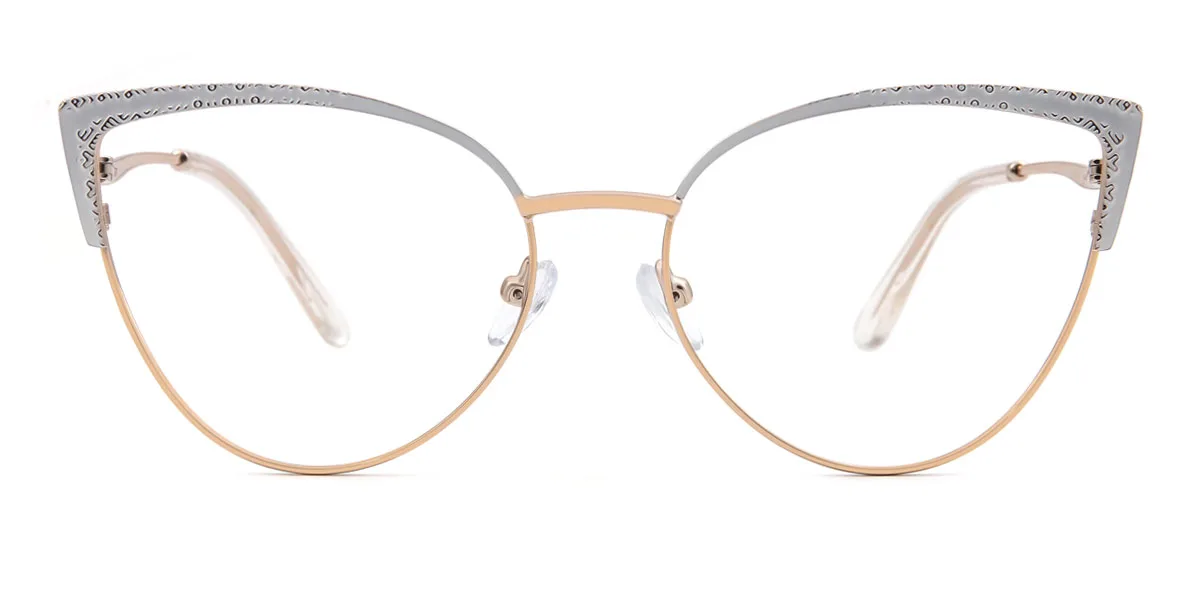 White Cateye Unique Gorgeous Spring Hinges Custom Engraving Eyeglasses | WhereLight