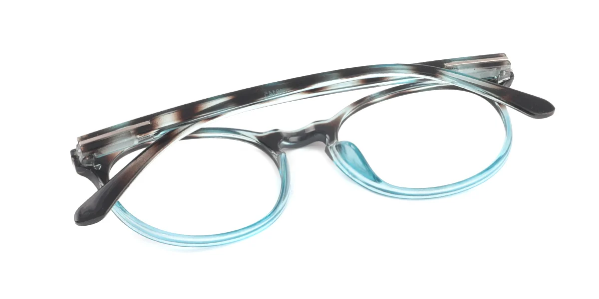 Blue Oval Classic Spring Hinges Super Light Custom Engraving Eyeglasses | WhereLight