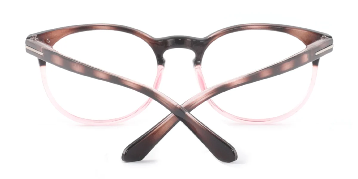 Pink Oval Classic Spring Hinges Super Light Custom Engraving Eyeglasses | WhereLight