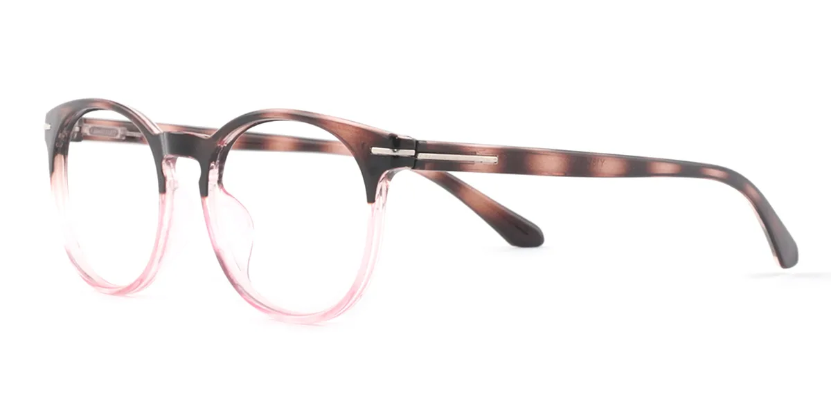 Pink Oval Classic Spring Hinges Super Light Custom Engraving Eyeglasses | WhereLight