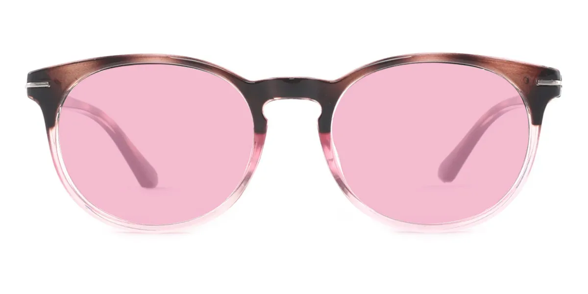 Pink Oval Classic Spring Hinges Super Light Custom Engraving Eyeglasses | WhereLight